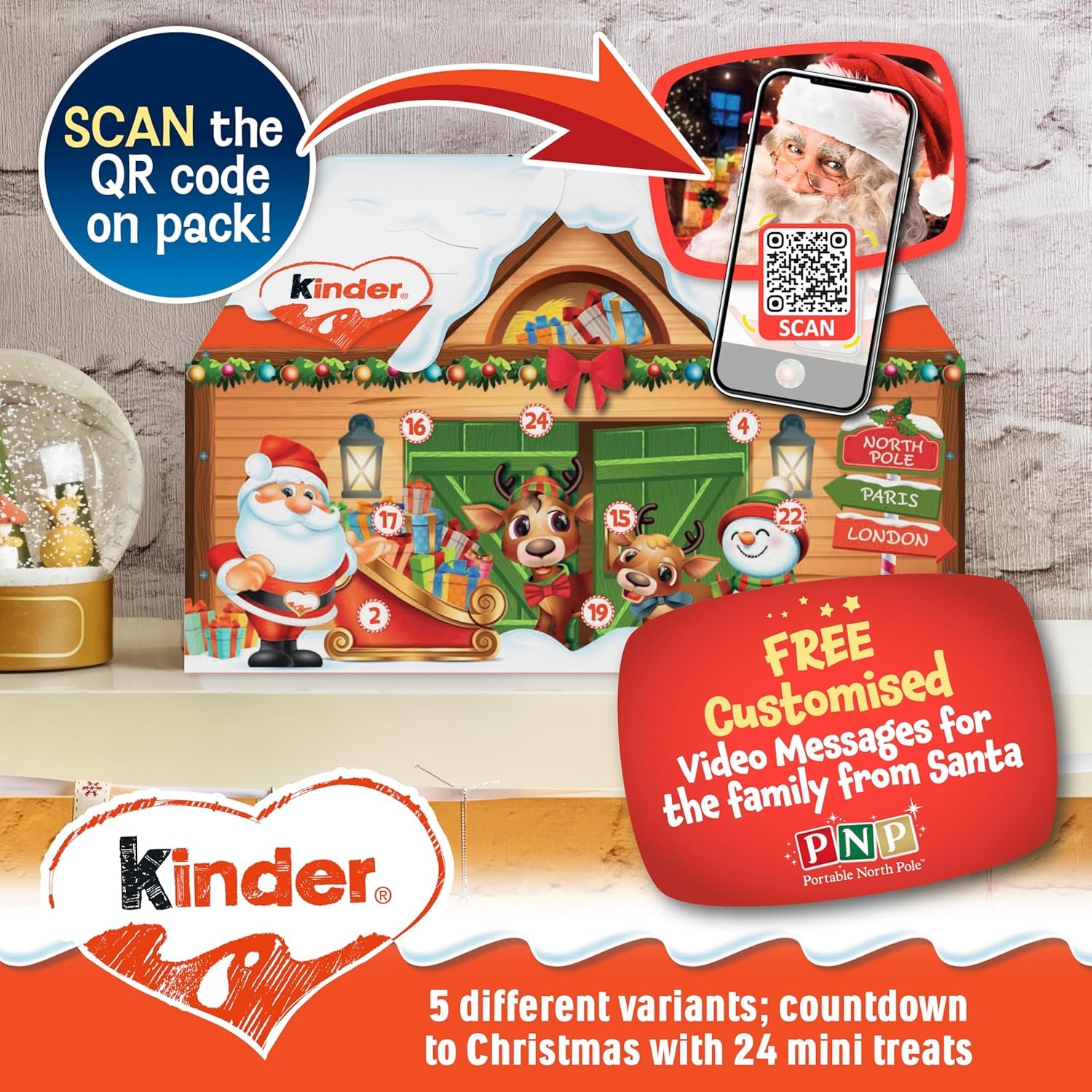 Kinder Chocolate House Christmas Advent Calendar 2025, Fine Milk Chocolate with a Milky Filling, Pack of 24 (234g) - Image 2