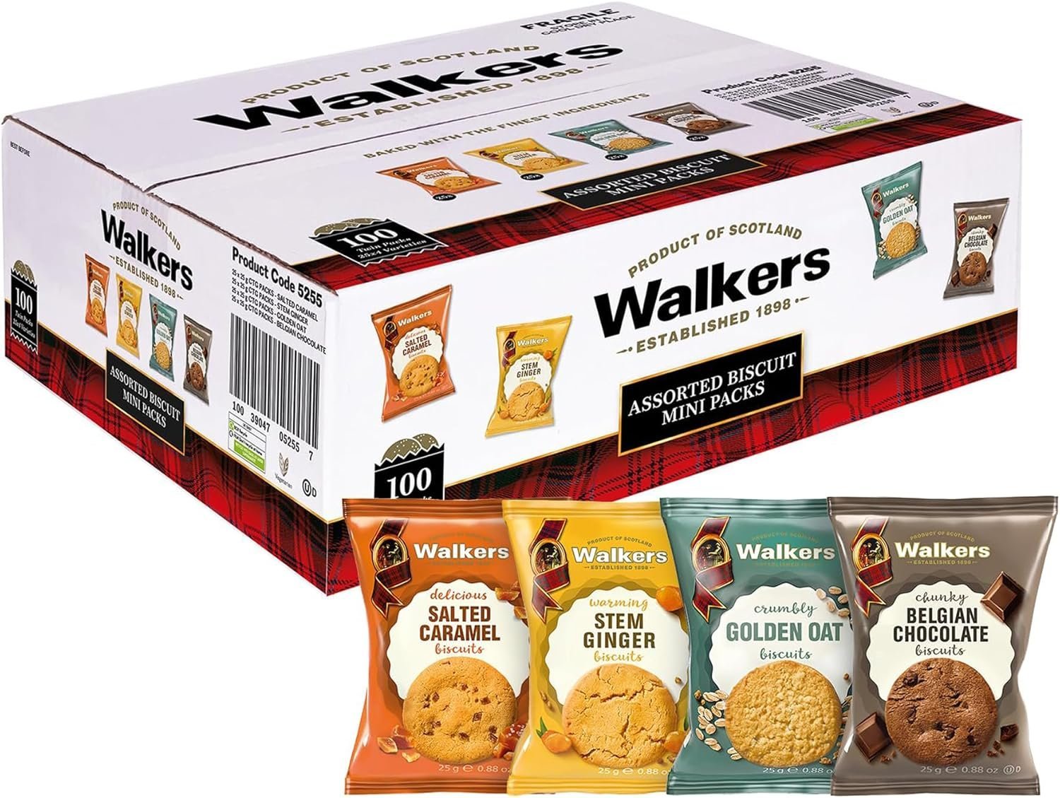 Walkers Assorted Biscuits Mini Packs 100 x 25g