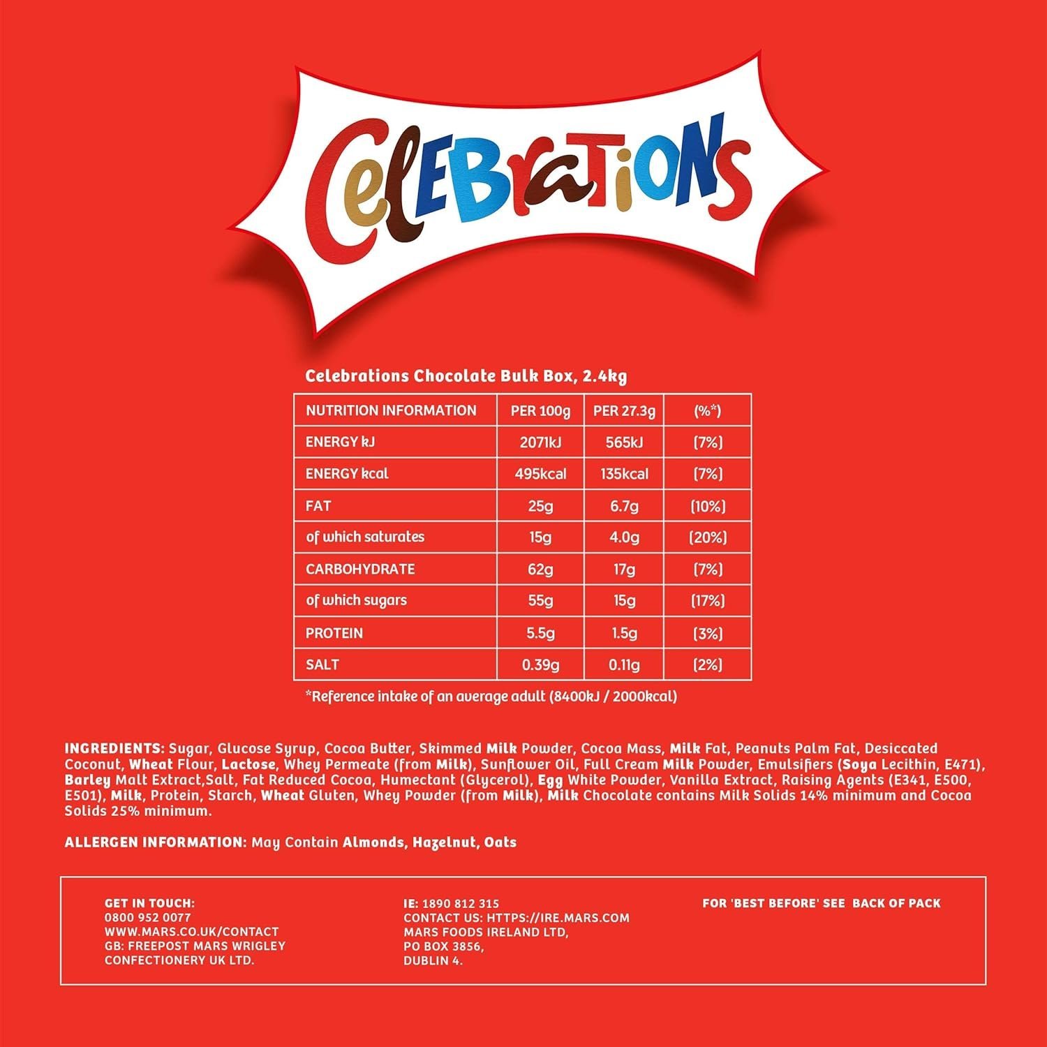 【Clearance Sale】Celebrations Chocolate Bars Multipack Bulk Box 2.4kg– Assorted Mini Milk Chocolate Bars & Sweets Variety Pack with Mars, Twix, Snickers, Bounty & Galaxy, Chocolate Gift, Sharing Snacks & Hamper Filler - Image 8